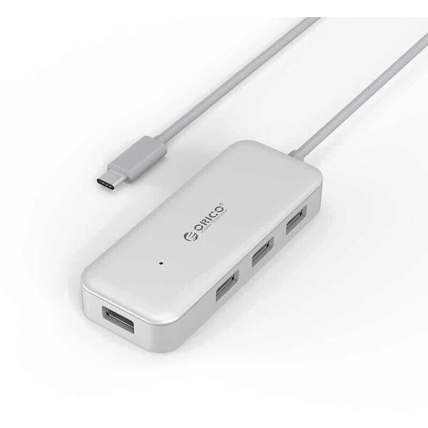 Hub USB Orico TC4U-U3 PRO Type-C - USB3.0 Argintiu