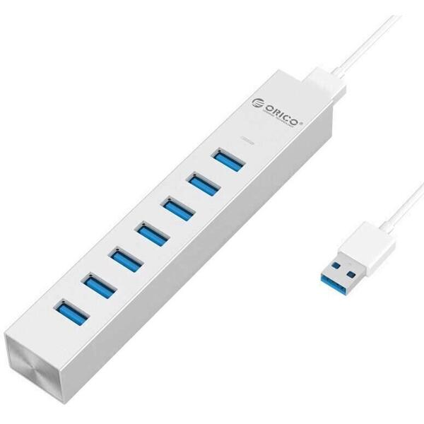 Hub USB Orico ASH7-U3 USB3.0 Argintiu