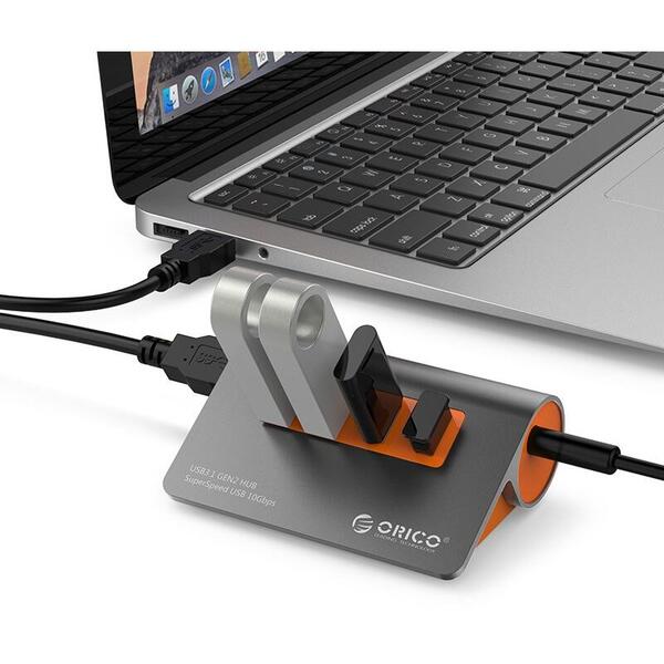Hub USB Orico M3H4-G2 USB 3.1  Gri cu Portocaliu