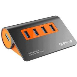 Hub USB Orico M3H4-G2 USB 3.1  Gri cu Portocaliu