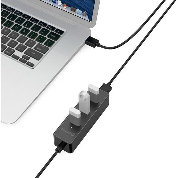 Hub USB Orico W5PH4-U3 PRO USB 3.0 Negru