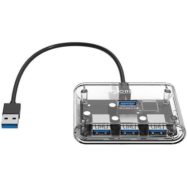 Hub USB Orico LV1U3-4A USB 3.0 4 port-uri Transparent
