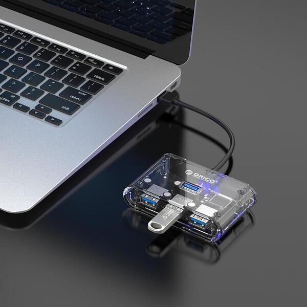 Hub USB Orico LV1U3-4A USB 3.0 4 port-uri Transparent