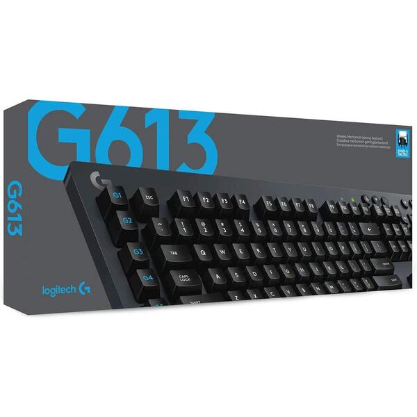 Tastatura gaming Logitech G613, Wireless, Mecanica, Dark Grey