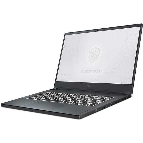 Laptop MSI WS66 10TK Mobile Workstation, 15.6 inch UHD, Intel Core i7-10875H, 16GB DDR4, 512GB SSD, nVidia Quadro RTX 3000 6GB, Win 10 Pro, Carbon Gray