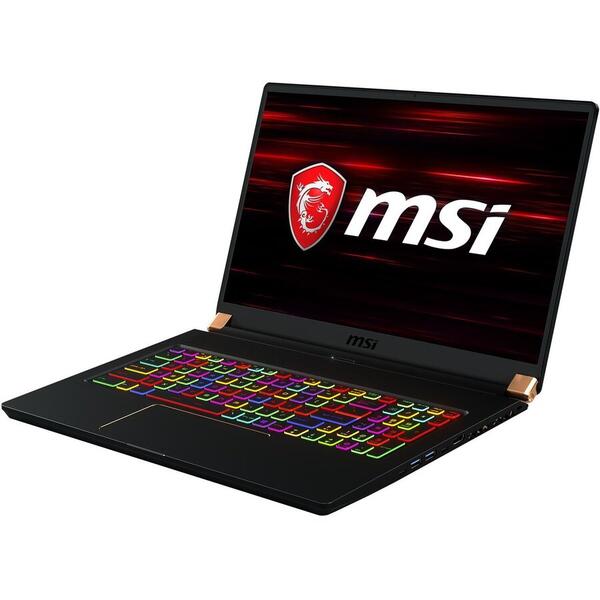 Laptop Gaming MSI GS75 Stealth 10SE, 17.3 inch FHD 240Hz, Intel Core i7-10870H, 32GB DDR4, 1TB SSD, GeForce RTX 2060 6GB, Win 10 Pro, Black