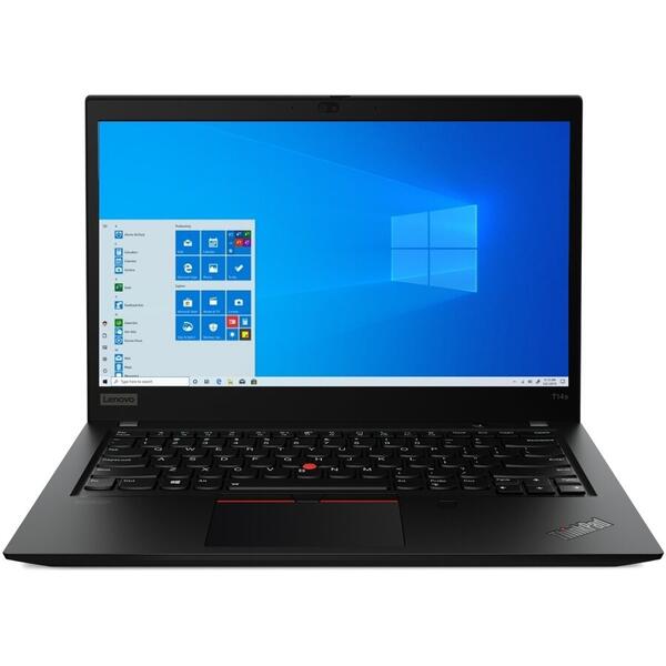 Laptop Lenovo ThinkPad T14s Gen 1, 14 inch FHD, Intel Core i5-10210U, 8GB DDR4, 256GB SSD, Intel UHD, Win 10 Pro, Black