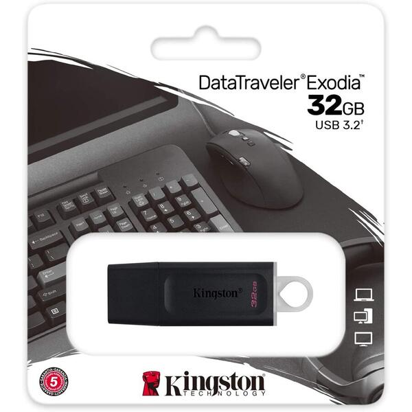 Memorie USB Kingston DataTraveler Exodia 32GB, USB 3.2, Black-White