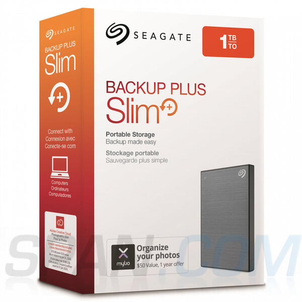 Hard Disk Extern Seagate Backup Plus Slim 2.5 inch 1TB USB 3.0 Silver