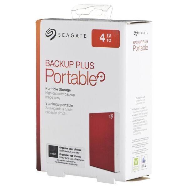 Hard Disk Extern Seagate Backup Plus Portable 2.5 inch 4TB USB 3.0 Red