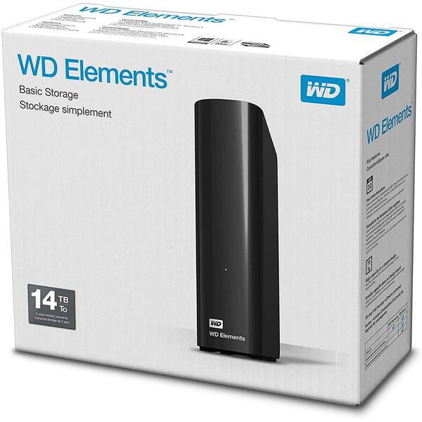 Hard Disk Extern WD Elements 14TB USB 3.0 Negru