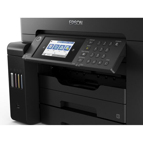 Multifunctionala Epson EcoTank L15160, Inkjet CISS, Color, Format A3, Duplex, Fax, Retea, Wi-Fi, Negru