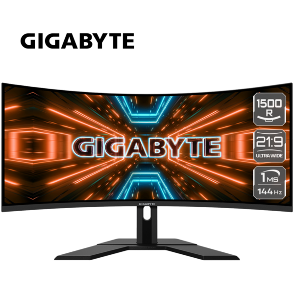 Monitor LED Gigabyte Curbat G34WQC 34 inch QHD, 1ms, 144 Hz, VA, 120% sRGB, Boxe, Negru