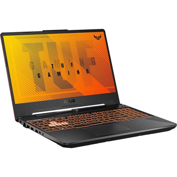 Laptop Asus TUF F15 FX506LU, 15.6 inch FHD 144Hz, Intel Core i7-10870H, 8GB DDR4, 512GB SSD, nVidia GeForce GTX 1660 Ti 6GB, No OS, Fortress Gray