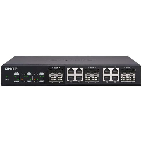 Switch Qnap QSW-1208-8C 12 port (4x 10GB SFP+ si 8x RJ-45/SFP+)