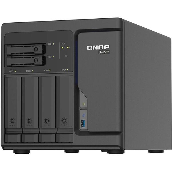 NAS Qnap Enterprise TS-H686-D1602-8G, 6 Bay, 8GB Negru