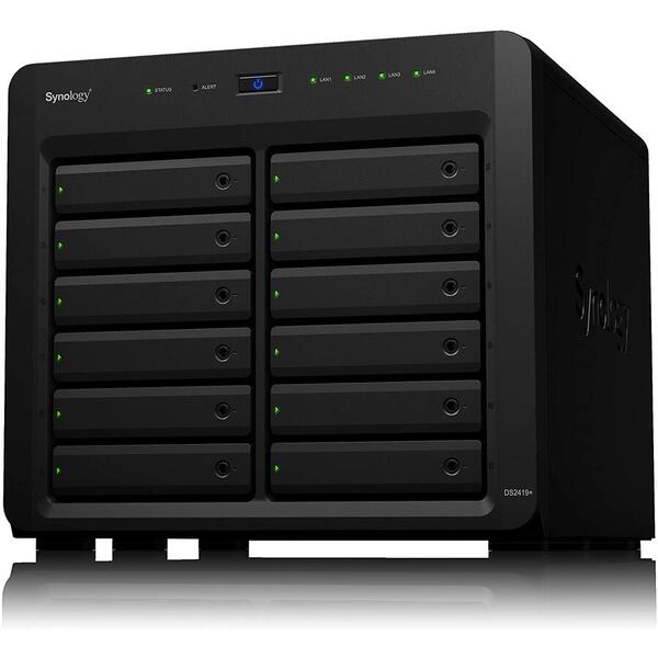 NAS Synology Disk Station DS2419+, 12 Bay, 4GB, Negru