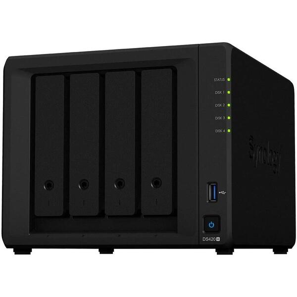 NAS Synology Disk Station DS420+ 4 Bay 2GB, Negru