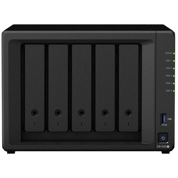 NAS Synology Disk Station DS1520+, 5 Bay, 8GB, Negru