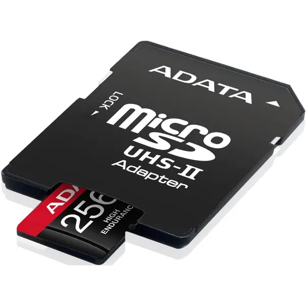 A-DATA Endurance, MicroSDXC, 256GB, UHS-I V30, 100MB/s, Class 10 + Adaptor