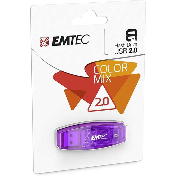 Memorie USB EMTEC C410 Color Mix 2.0 8GB USB 2.0, Violet