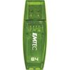 Memorie USB EMTEC C410 Color Mix 2.0 64GB USB 2.0, Green