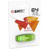 Memorie USB EMTEC C410 Color Mix 2.0 64GB USB 2.0, Green