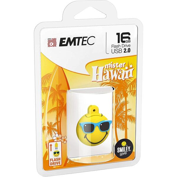 Memorie USB EMTEC SW108 Mister Hawaii Yellow 16GB USB 2.0