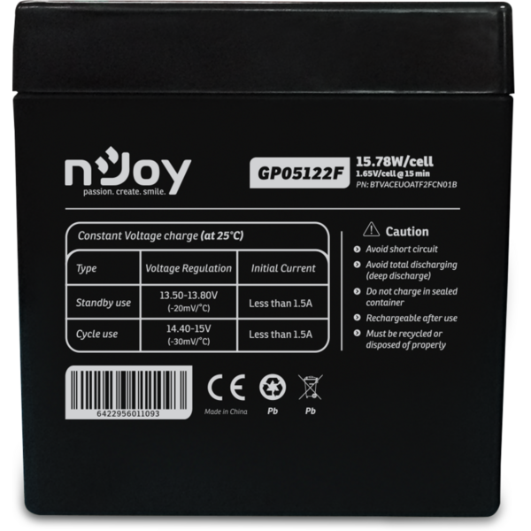 Acumulator UPS nJoy GP05122F 12 V 5 A