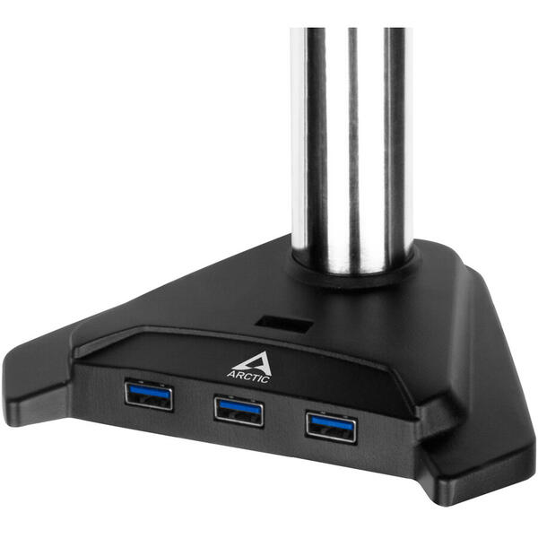 Suport monitor de birou Arctic Z2-3D USB 3.2 HUB 4 poturi Negru