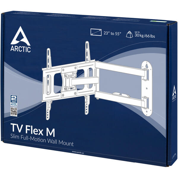 Suport TV Arctic TV Flex M, de perete, Mobil, Negru