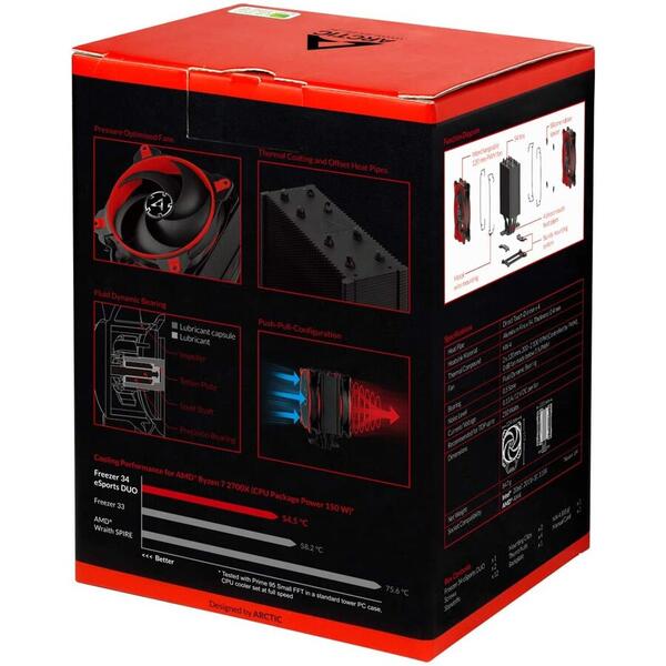 Cooler Arctic AC Freezer 34 eSports DUO Red