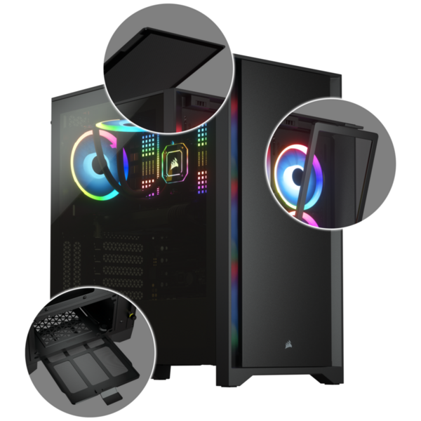 Carcasa Corsair 4000D Tempered Glass Mid-Tower ATX Black