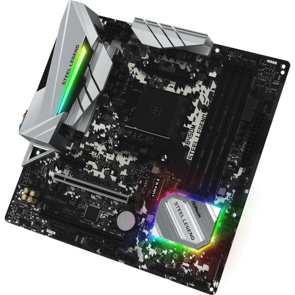 Placa de baza ASRock B450M Steel Legend Socket AM4