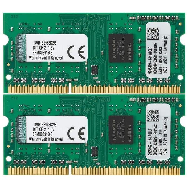 Memorie Notebook Kingston DDR3 8GB 1333MHz CL9 Kit Dual Channel