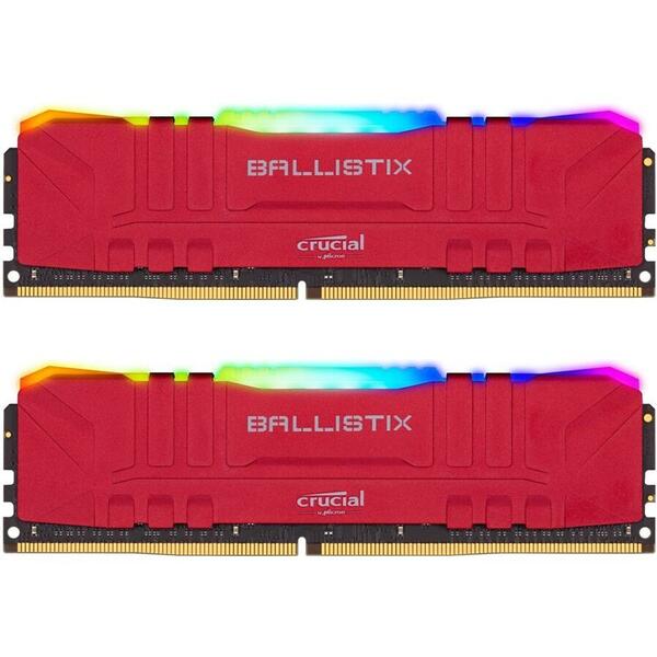 Memorie Crucial Ballistix RGB DDR4 16GB 3000MHz CL15 Kit Dual Channel Red