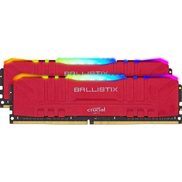 Memorie Crucial Ballistix RGB DDR4 32GB 3000MHz CL15 Kit Dual Channel Red