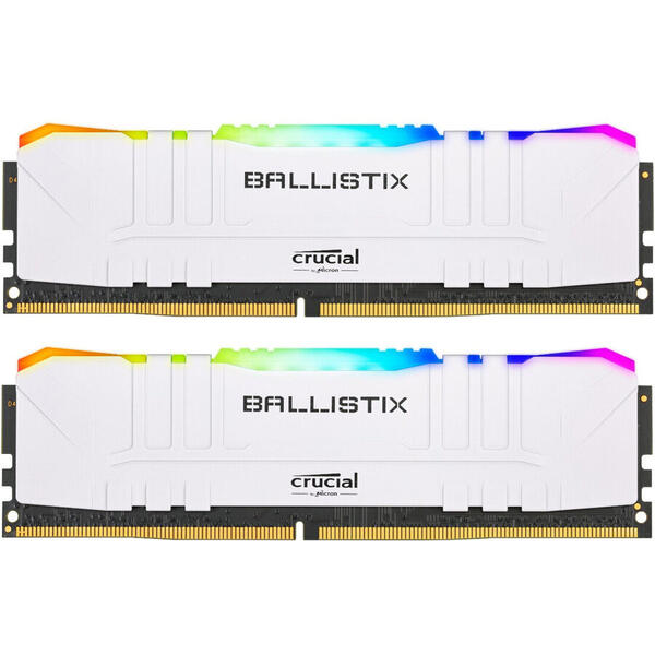 Memorie Crucial Ballistix RGB DDR4 16GB 3000MHz CL15 Kit Dual Channel White