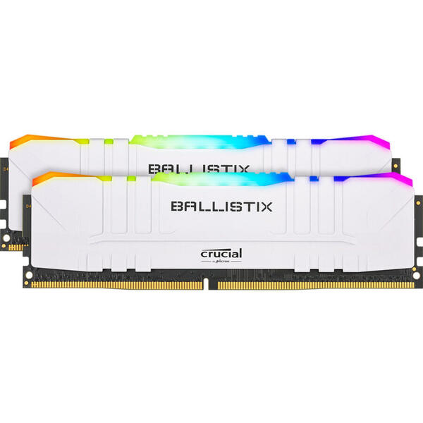 Memorie Crucial Ballistix RGB DDR4 16GB 3000MHz CL15 Kit Dual Channel White