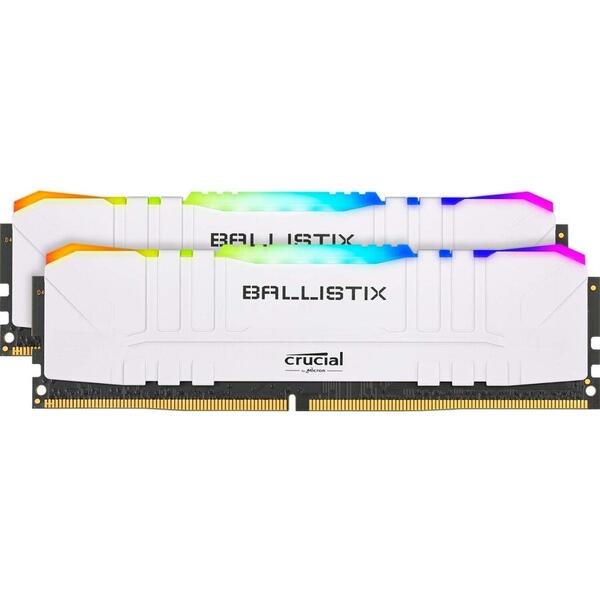 Memorie Crucial Ballistix RGB DDR4 16GB 3000MHz CL16 Kit Dual Channel White