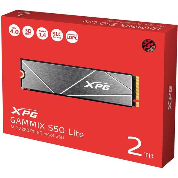 SSD A-DATA XPG Gammix S50 Lite 2TB PCI Express 4.0 x4 M.2 2280
