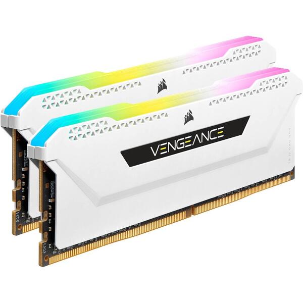 Memorie Corsair Vengeance RGB PRO SL White 16GB DDR4 3600MHz CL18 Kit Dual Channel