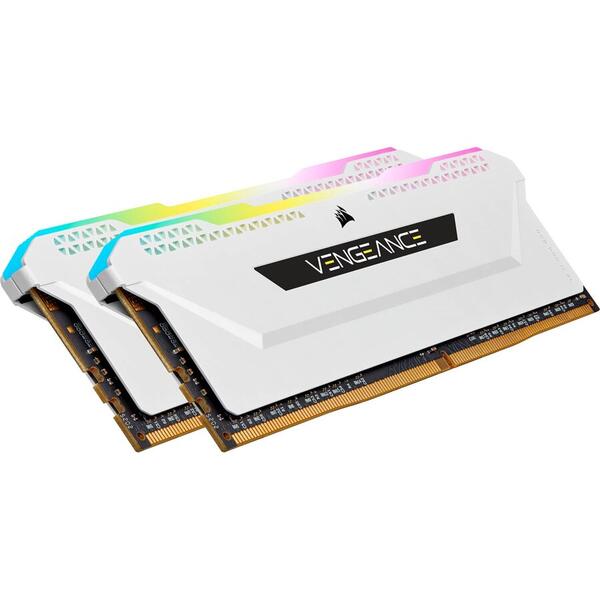 Memorie Corsair Vengeance RGB PRO SL White 16GB DDR4 3600MHz CL18 Kit Dual Channel