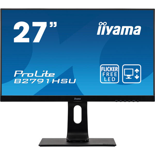 Monitor LED IIyama ProLite B2791HSU-B1 27 inch Full HD, 1ms, USB, Boxe, Negru