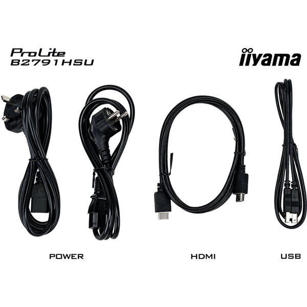 Monitor LED IIyama ProLite B2791HSU-B1 27 inch Full HD, 1ms, USB, Boxe, Negru