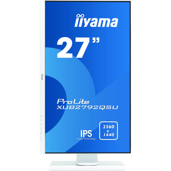 Monitor LED IIyama ProLite XUB2792QSU-W1 27 inch QHD IPS, USB, Boxe, Alb