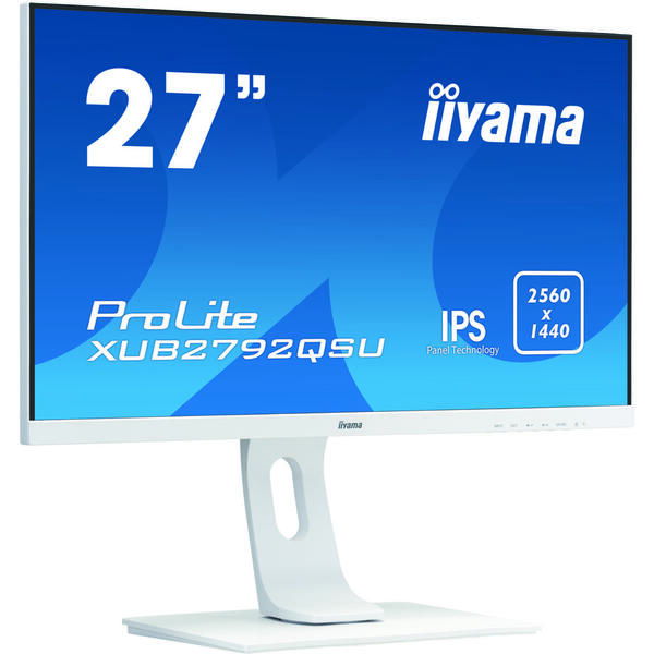 Monitor LED IIyama ProLite XUB2792QSU-W1 27 inch QHD IPS, USB, Boxe, Alb