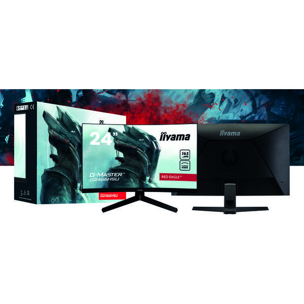 Monitor LED IIyama G-MASTER Red Eagle G2466HSU-B1 23.6 inch Full HD Curbat, 1ms, HDR, USB, Boxe, Negru