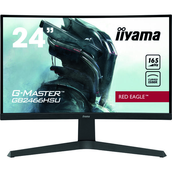 Monitor LED IIyama G-MASTER Red Eagle GB2466HSU-B1 23.6 inch Full HD 165Hz Curbat, 1ms, HDR, USB, Boxe, Negru