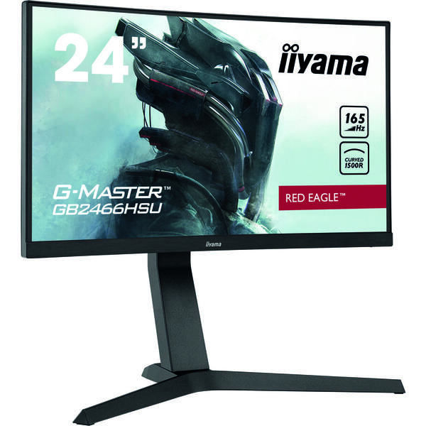 Monitor LED IIyama G-MASTER Red Eagle GB2466HSU-B1 23.6 inch Full HD 165Hz Curbat, 1ms, HDR, USB, Boxe, Negru